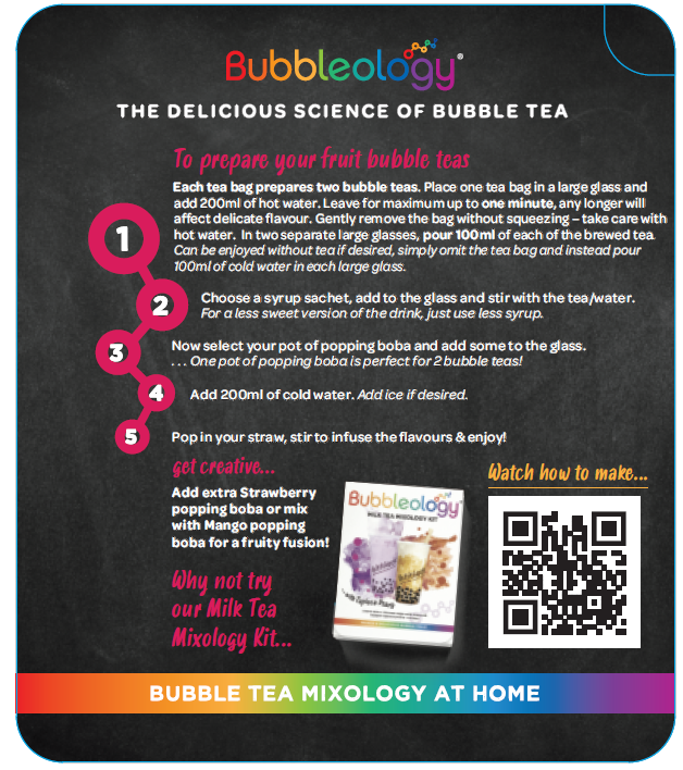 Bubbleology Fruit Bubble Tea Mixology Kit (Makes 4)